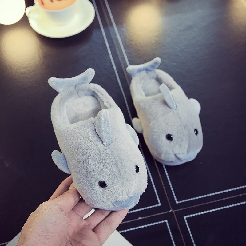 Новинка хлопковые тапочки с изображением дельфина зимняя домашняя обувь для