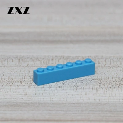300 шт. аксессуары для поезда кубики Moc части 1x6 Обучающие игрушки Строительные строительные блоки наборы для детей Рождественский подарок - Цвет: Light Blue