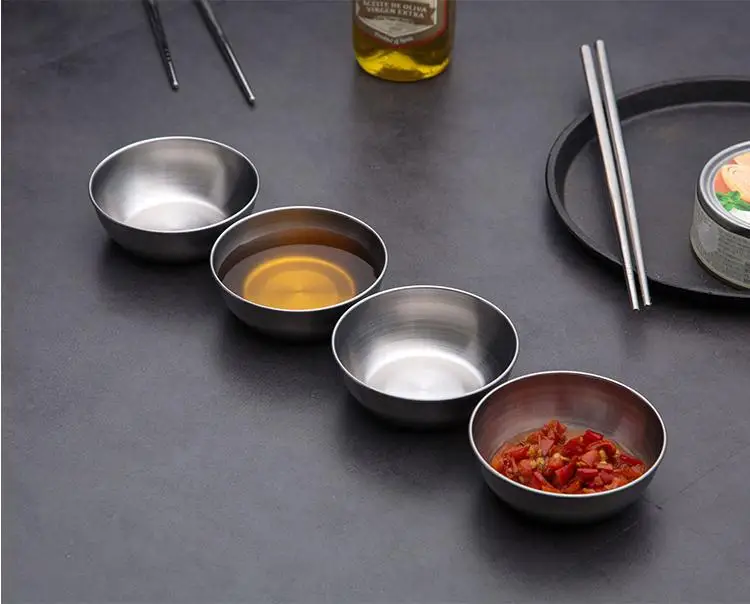 100 шт. кухонная тарелка для соуса из нержавеющей стали|Чаши| |