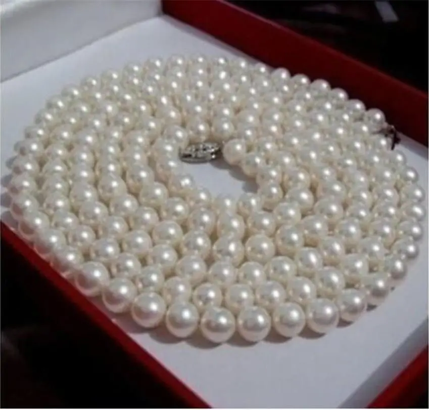 

Fashion 6-7mm White Akoya Cultured Shell Pearl Necklace Long Rope Chain Beads Girl Jewelry Natural Stone 50inch (Minimum Order1)
