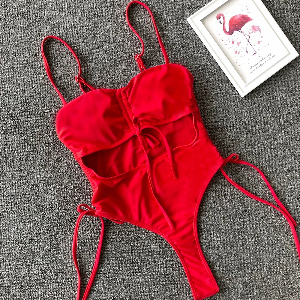 Новый сексуальный цельный купальник женский с открытой спиной бразильский