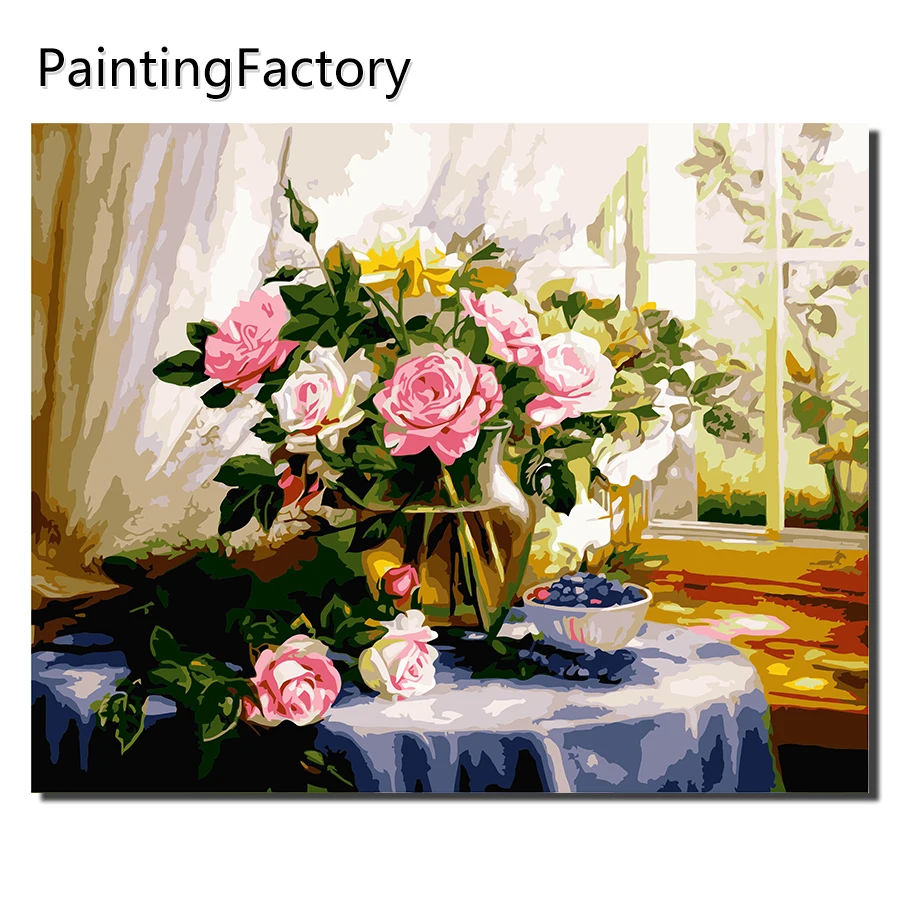 PaintingFactory занавес Роза картина по номерам Современная Настенная художественная