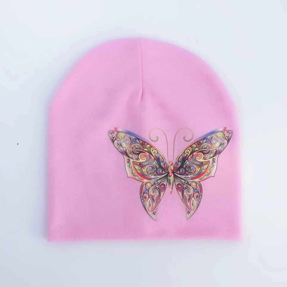 butterfly pink Весна Осень Мода животное сова Единорог малышей Детская шляпка детская шапочка для мальчиков и девочек шапка для детей - Цвет: butterfly pink
