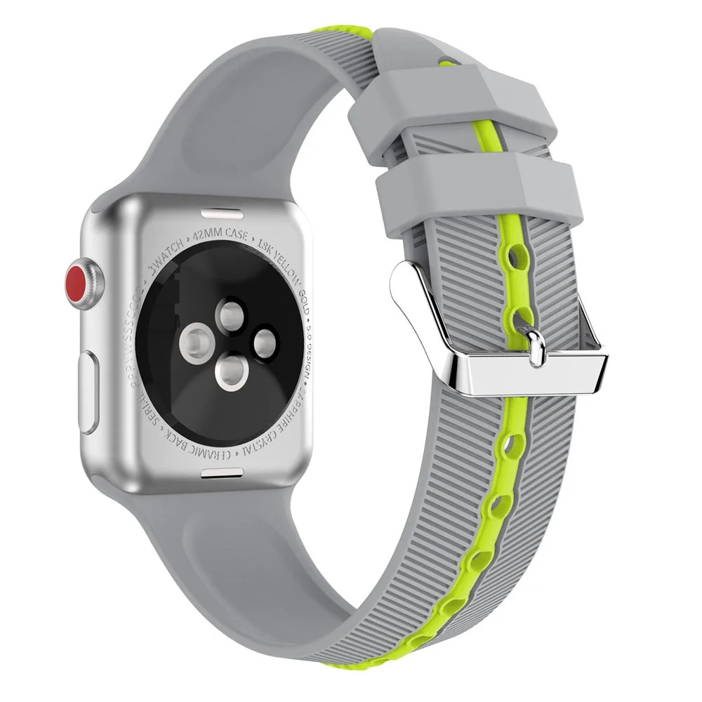Ремешок для часов Apple Watch 4 3 2 1 38 мм 42 44 40 силиконовый спортивный смарт браслет iWatch