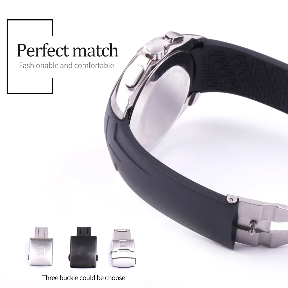 22 мм/23 мм/24 мм силиконовые ремешки для часов Tissot T035 T035407 T035.617 T035.439 резиновый спортивный мужской ремешок для часов водонепроницаемый