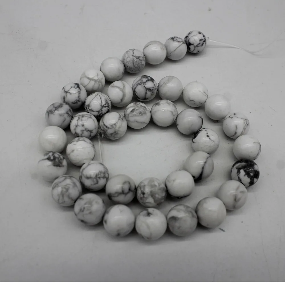 Оптовая продажа натуральных бусин из белого камня Howlite для изготовления