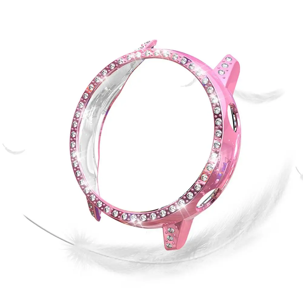 Pink Для samsung Galaxy Watch Активный Чехол SM-R500 ПК умные часы Алмазный чехол светильник тонкий пластиковый бампер аксессуары - Цвет: Pink