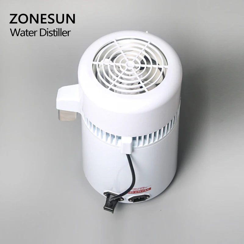 ZONESUN 4L портативный дистиллятор для воды из нержавеющей стали очиститель фильтра