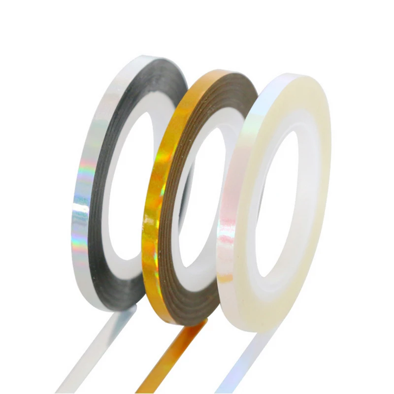 3 шт. голографические рулонные наклейки блестящие лазерные накладки на ногти 3D