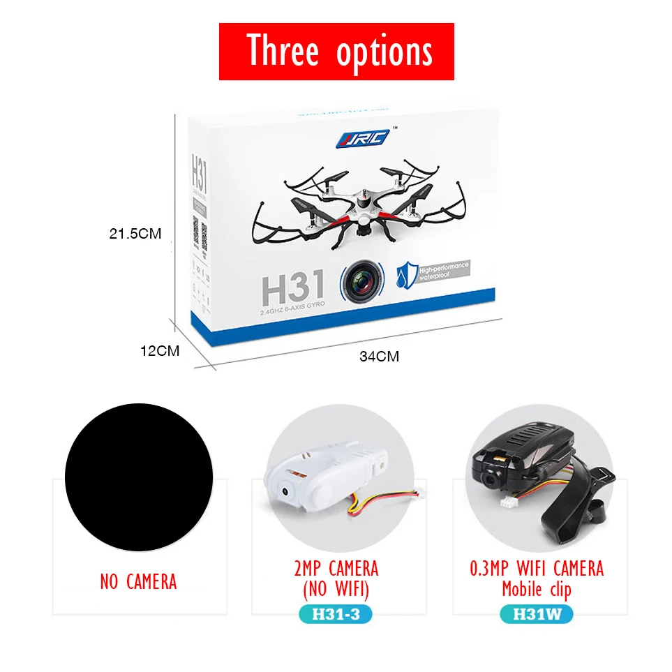 JJRC H31 Waterproof RC Quadcopter FPV Drone with Camera WiFi 2.4G 4CH 6-Axis Headless Mode or No | Игрушки и хобби
