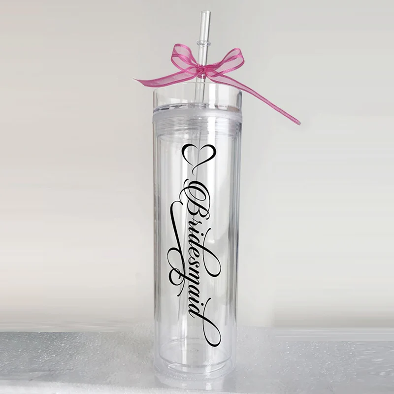Кружка персональная с картинкой, свадьба, вечерние сувениры, подарок подружки невесты, на заказ стакан, Невеста быть, стакан с соломинкой BPA бесплатно