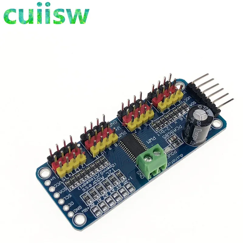 16 канальный 12 битный модуль PWM/Servo Driver I2C интерфейса PCA9685 для Arduino или Raspberry pi Shield
