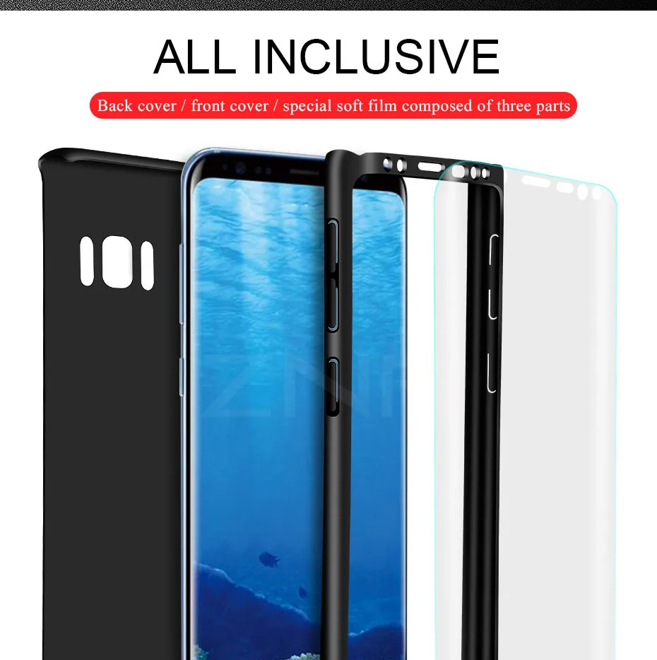 ZNP защитный чехол на 360 градусов для samsung Galaxy S9 S8 Plus Note 8 чехол для samsung S8 Note 8 Защитная пленка для экрана