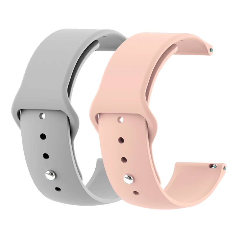 Gray Sand Pink 18 мм 20 мм 22 мм 2 шт силиконовый ремешок для часов gear S2 ремешок для samsung gear S3 Classic Frontier Galaxy Watch Amazfit Bip браслет - Цвет ремешка: Gray Sand Pink