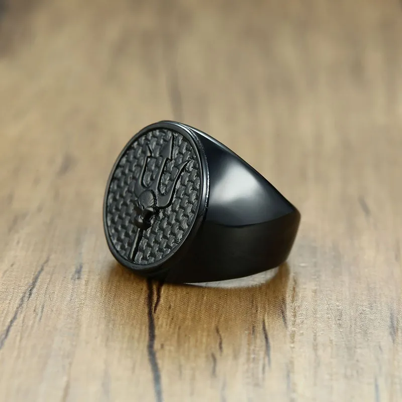 Vnox мужские черные кольца-печатки из нержавеющей стали в стиле панк, хип-хоп, Anel Masculino, Подарки для него, бижутерия