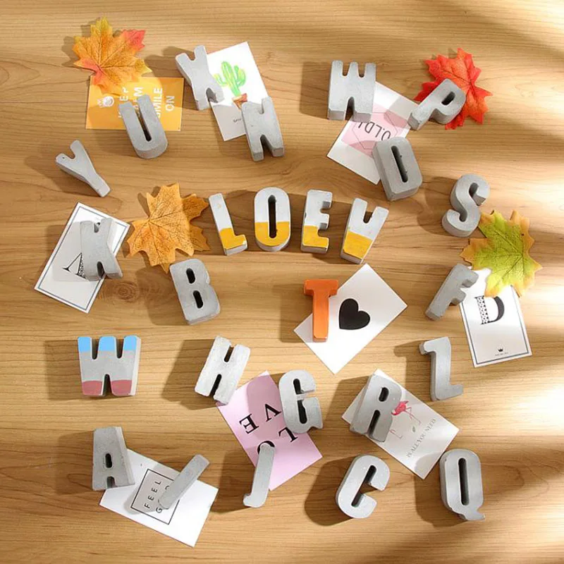 Silicone Concrete Alphabet Mold for Cement Letters - Decorative Concrete Ornaments image 2