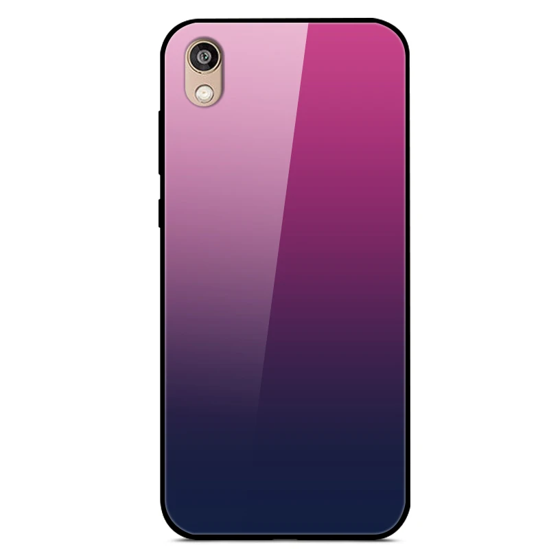 5 For Honor 8S Glass Case Huawei Honor 8S Case Tempered Gradient Hard Cover Phone Case on For Huawei Honor 8S KSE-LX9 8 S Honor8S - Color: 5