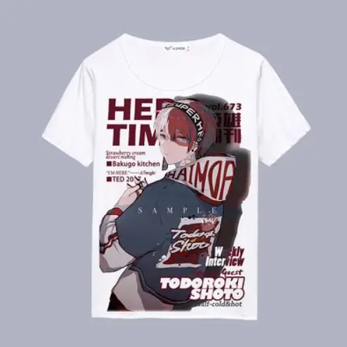 2 Детская футболка с надписью «Boku no Hero Academy» для мальчиков Midoriya Izuku Bakugou Katsuki OCHACO URARAKA, футболка с короткими рукавами с надписью «My Hero Academy» - Цвет: 2