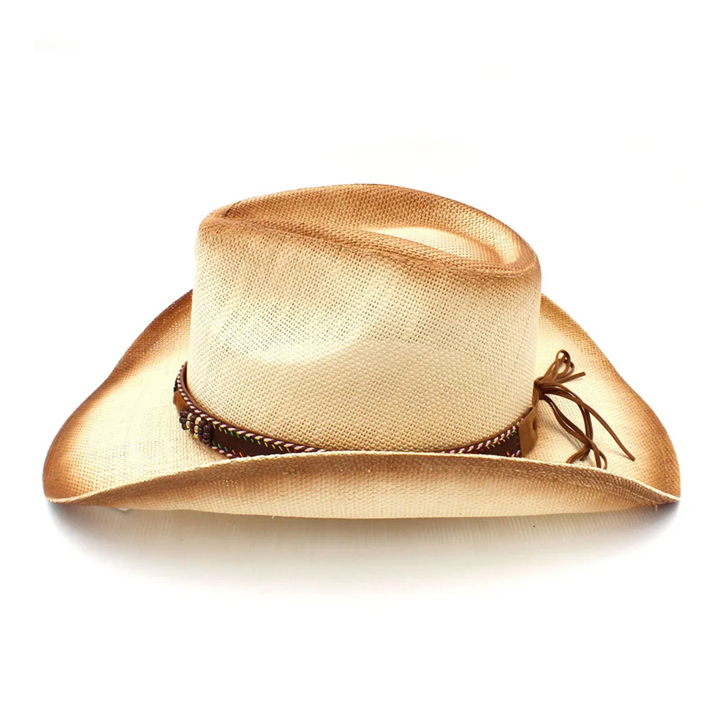Женская и мужская соломенная шляпа от солнца в богемном стиле с листьями для папы