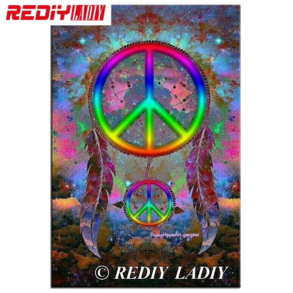 REDIY LADIY Алмазная вышивка любить мир полная квадратная Мозаика из страз узор