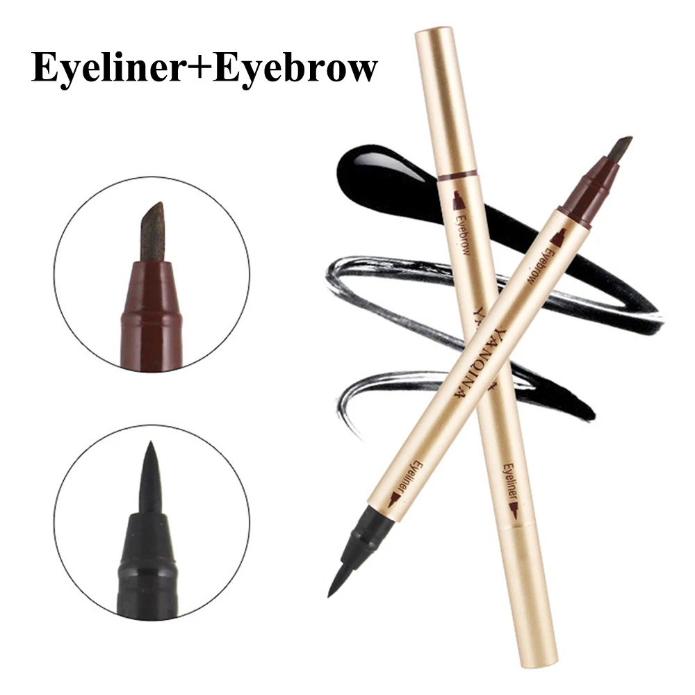 1 шт. Женская водостойкая Двусторонняя подводка для глаз и бровей жидкая ручка