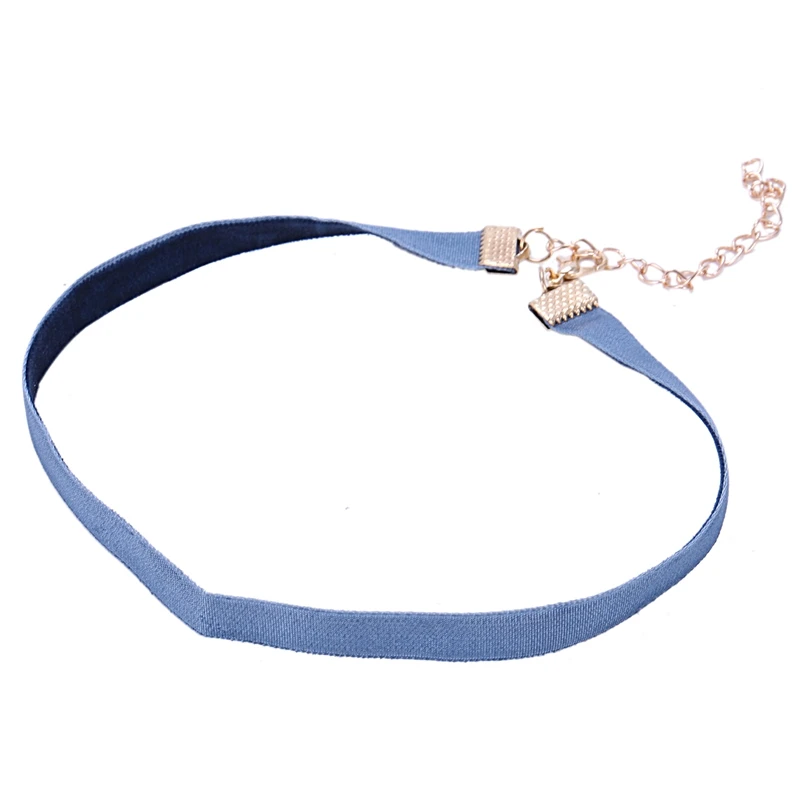 Колье бархатное 10 мм темно-синий винтажный Готический Фэнтези Гот (темно-синий-#3)