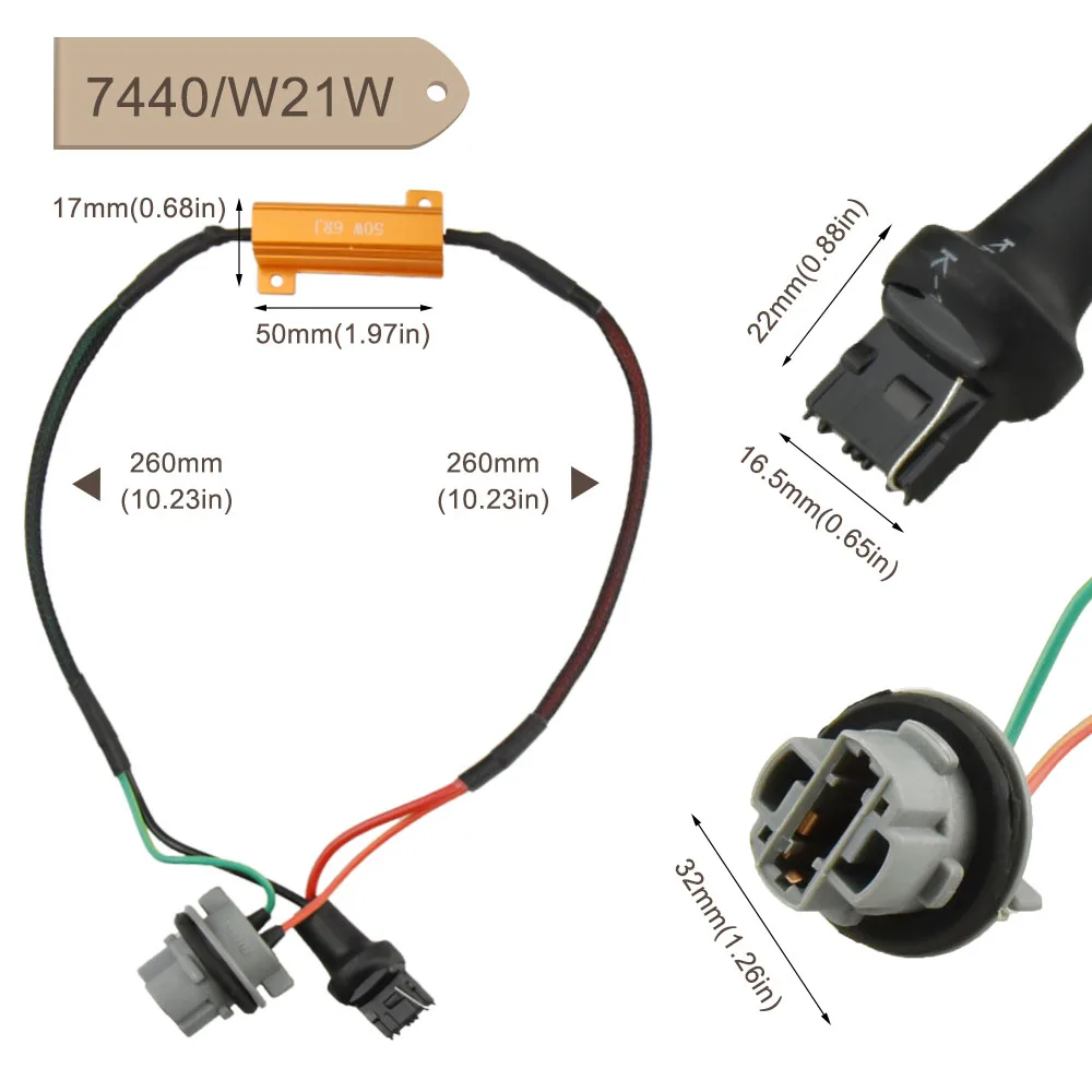 Canbus Error Free BA15S 1156 1157 3157 7443 7440 нагрузочный резистор для Светодиодный светильник Предупреждение декодер компенсатора автомобильный светильник s Аксессуары