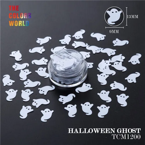 White Ghost 50g TCT-195 Хэллоуин блестки большой размер Хэллоуин Праздник ведьма украшение призрак боди-арт ручная работа DIY Facepainting ремесла украшения - Цвет: White Ghost 50g
