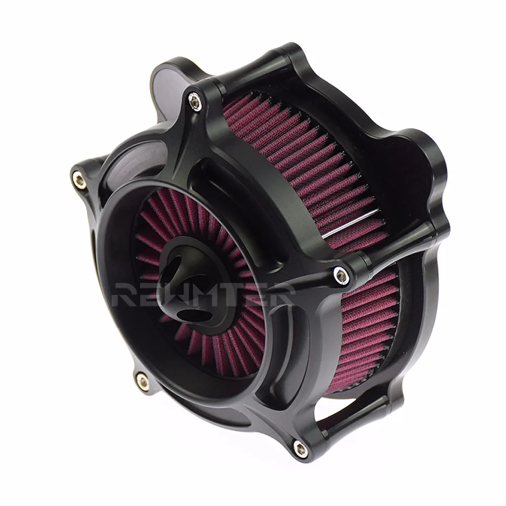 Черный турбинный воздушный фильтр с шипами воздухозаборный для Harley Softail 16-17 Dyna