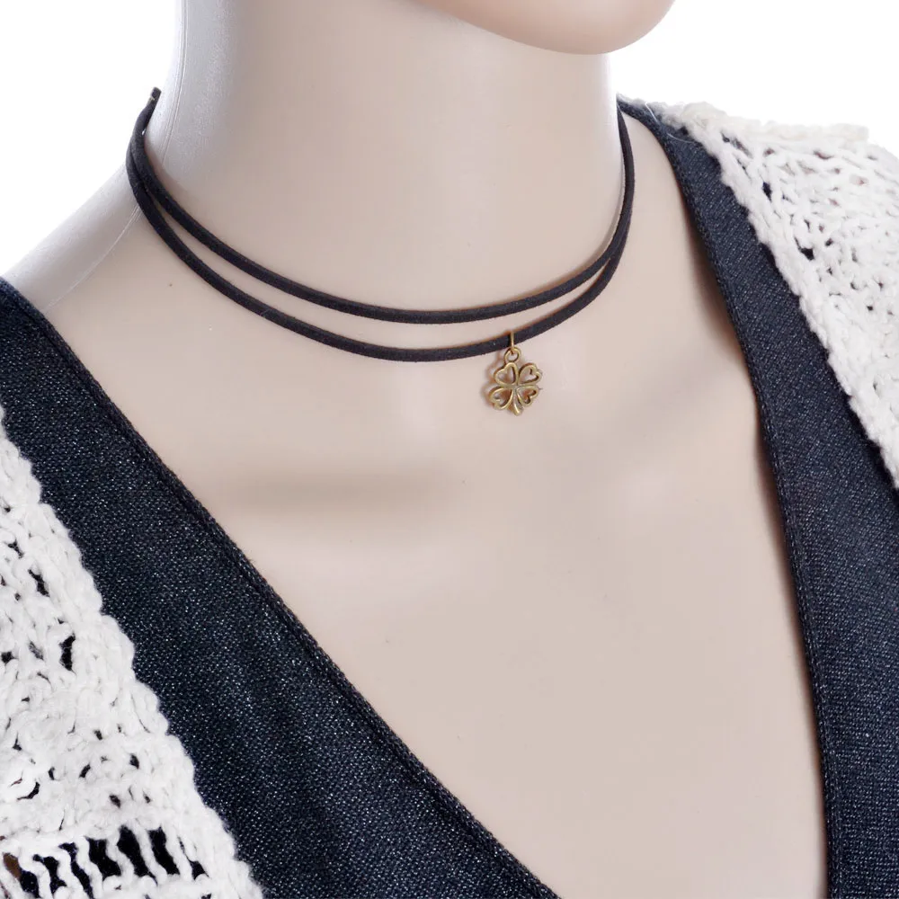 Ожерелье чокер из искусственной кожи с двойным слоем|necklace gothic|choker necklace gothicchoker |