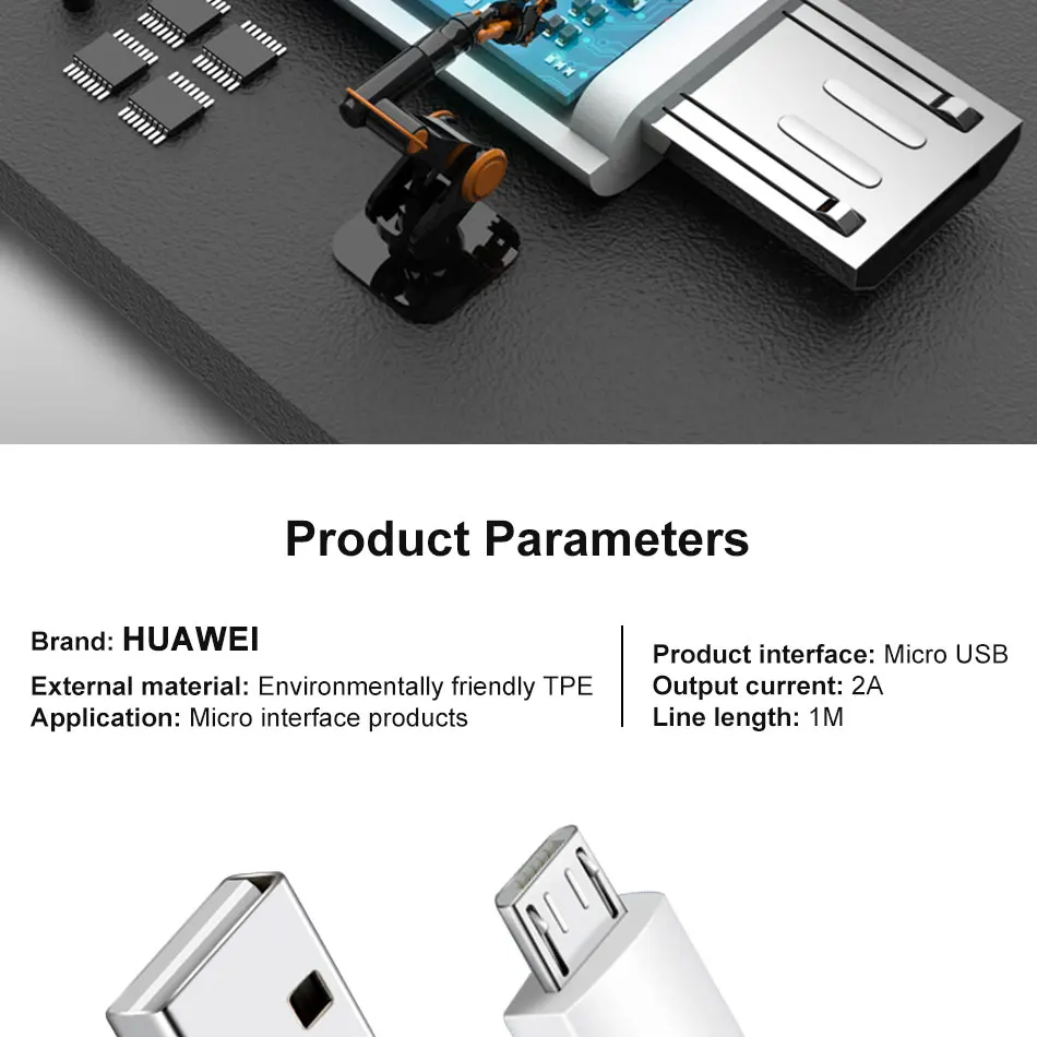huawei P6 P7 P8 mate 7 mate 8 Micro USB кабель для зарядного устройства 2A usb кабель