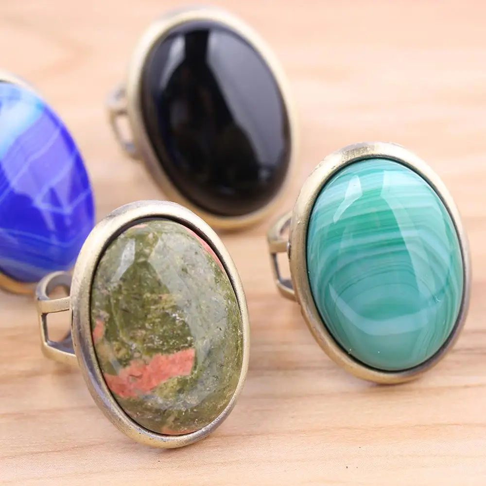 Модные уникальные винтажные кольца с натуральным камнем для женщин античная