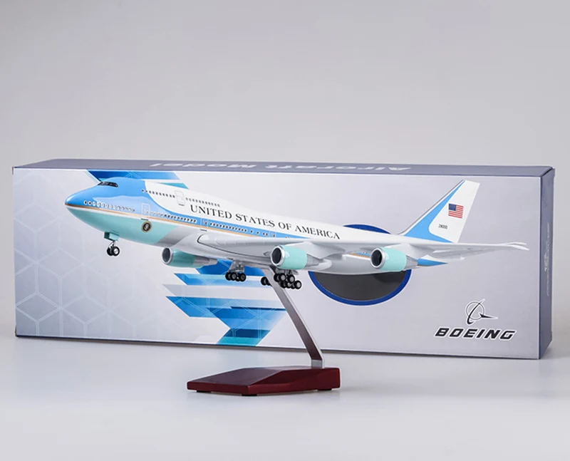 1/150 47 см Boeing 747 Air Force One модель самолета из смолы с шасси и светильник из сплава