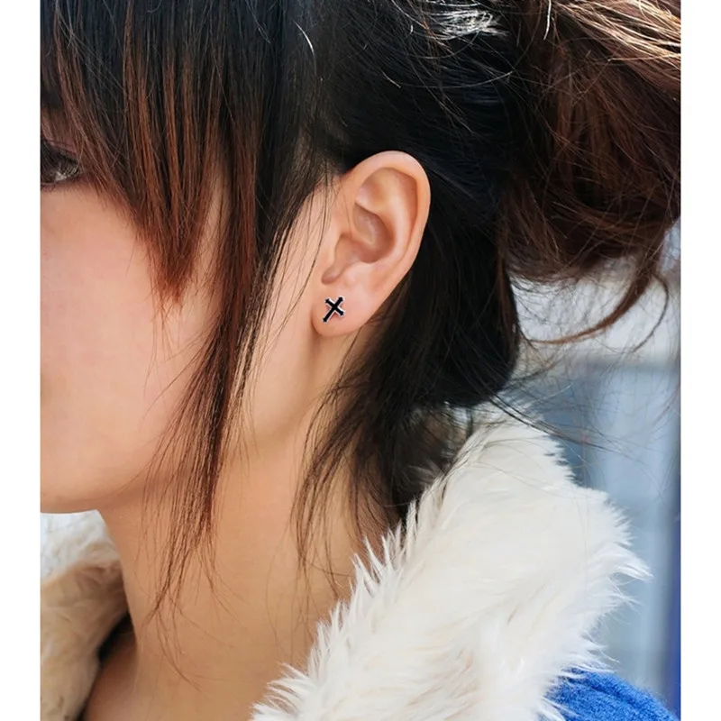 Серьги-гвоздики женские из серебра 925 пробы с эпоксидной смолой гипоаллергенные