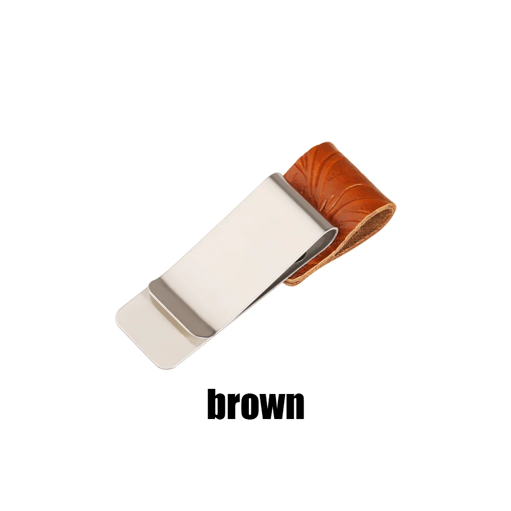 Style1 brown 1 шт. металлический кожаный латунный лист клипса для заметок самостоятельно пенал для ручек, клеевой зажим для ноутбука школа планирования и канцелярские принадлежности - Цвет: Style1 brown