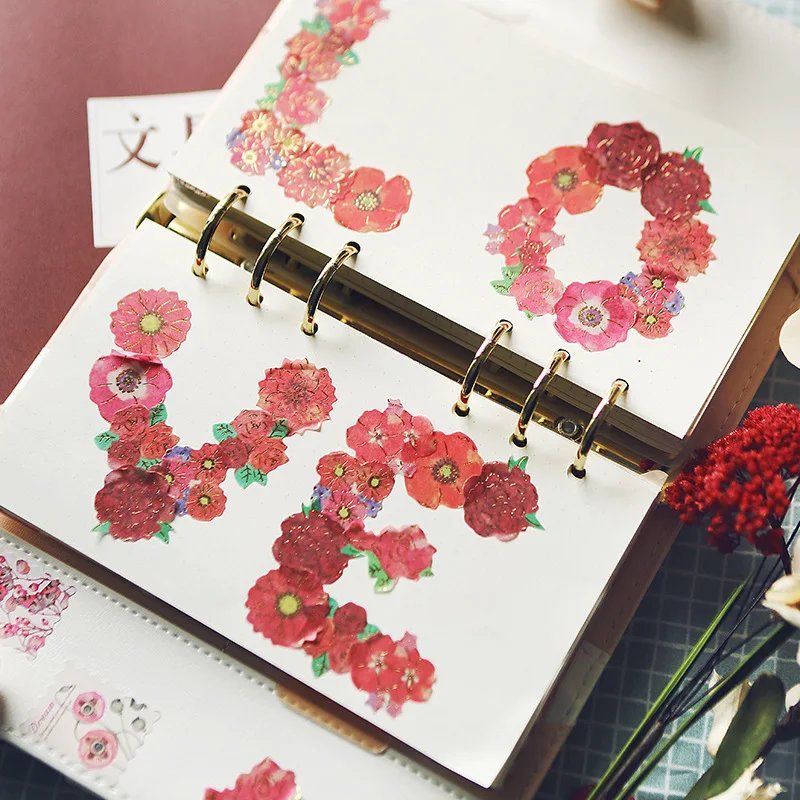 Японский стиль золотые Цветочные растения декоративные наклейки Клейкие DIY