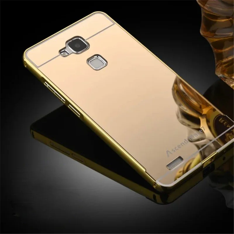 Чехол для Huawei Mate 7 металлический каркас с зеркальным эффектом задняя крышка
