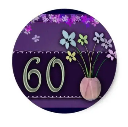 

1.5inch Happy 60th Birthday Classic Round Sticker