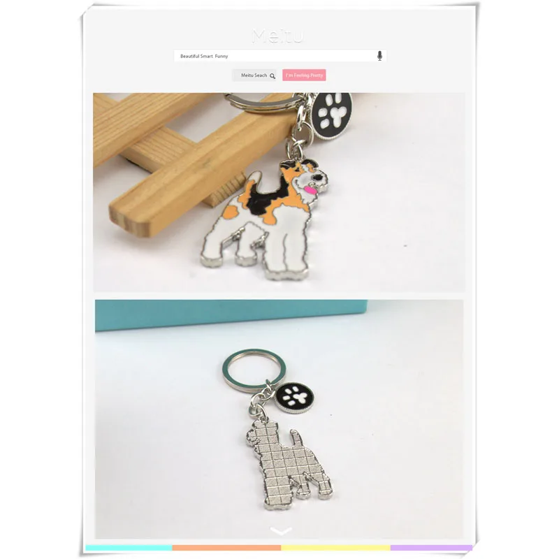 Брелок для ключей Lovely Terrier брелок с собакой Модная бижутерия подвески животными