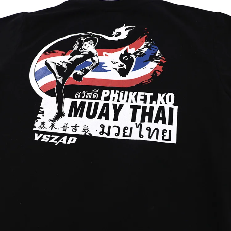 2018 VSZAP MMA тренажерный зал кикбоксинг Муай Тай боксерская футболка мужские