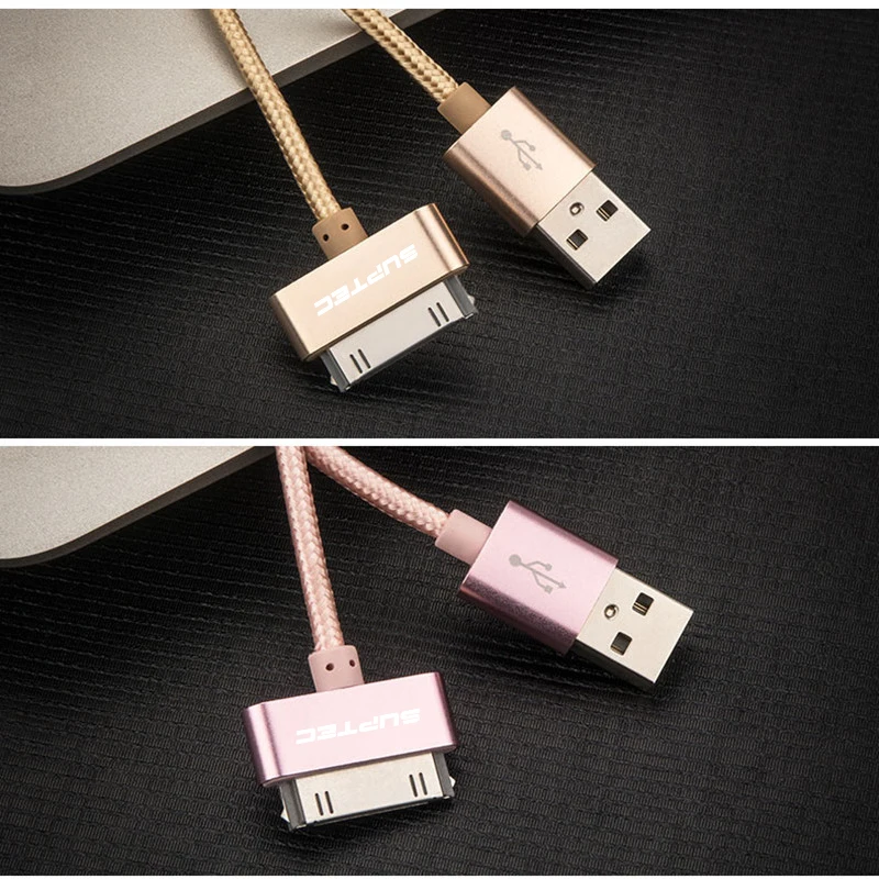Suptec 30-контактный USB-кабель для iPhone 4s 4 металлический штекер нейлоновый плетеный