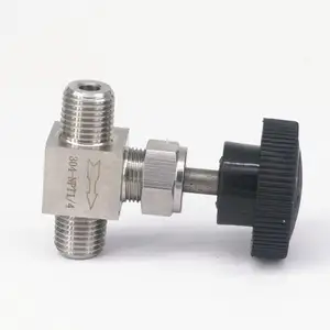 Игольчатый клапан 14 дюйма NPT 304, контроль расхода воды, газа и масла из нержавеющей стали, 64 бар