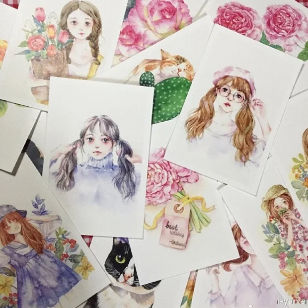 

NEW 1Roll=35mm*7M High Quality Sweet Girls Pattern Japanese Washi Decorative Adhesive Tape DIY Masking Paper Tape Sticker gift