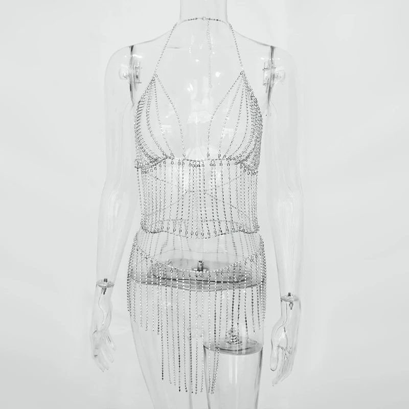 Silvery Костюмы для джазовых танцев Beyonce, сексуальные стразы, бикини, бахрома, платье для женщин, для танцев, сальсы, DS, бара, Dj, танцевальные костюмы, сценические костюмы BL1293 - Цвет: Silvery