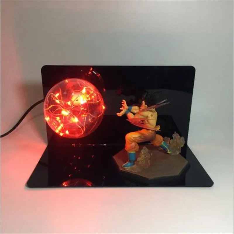 Red Lighting Dragon Ball Kamehameha атаки Супер Saiyan ГОКу сын DIY дисплей прикроватной тумбочке лампа ЕС США 220V 110V ночника в красные, синие зеленый - Испускаемый цвет: Red Lighting