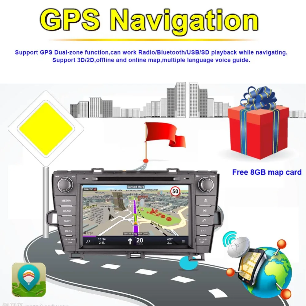 Android 8 0 Octa Core 4 Гб RAM автомобильный DVD мультимедийный плеер GPS навигация для Toyota Prius
