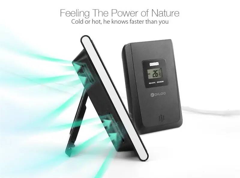 Digoo DG-TH1180 домашний комфорт Крытый открытый стеклянная панель термометр гигрометр Будильник Температура Влажность монитор