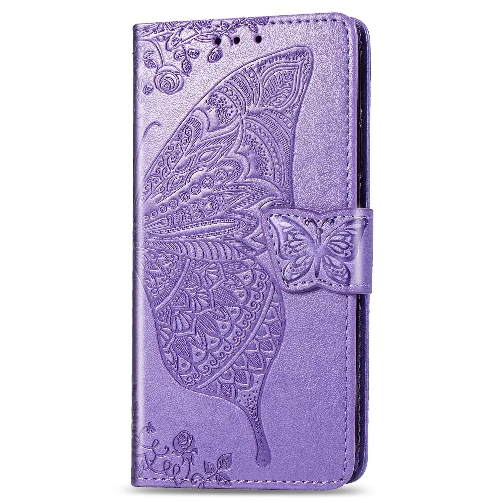 Кожаный чехол-книжка для Samsung Galaxy J2 Core Cover Butterfly Flower Capa On For samsung galaxy J260F