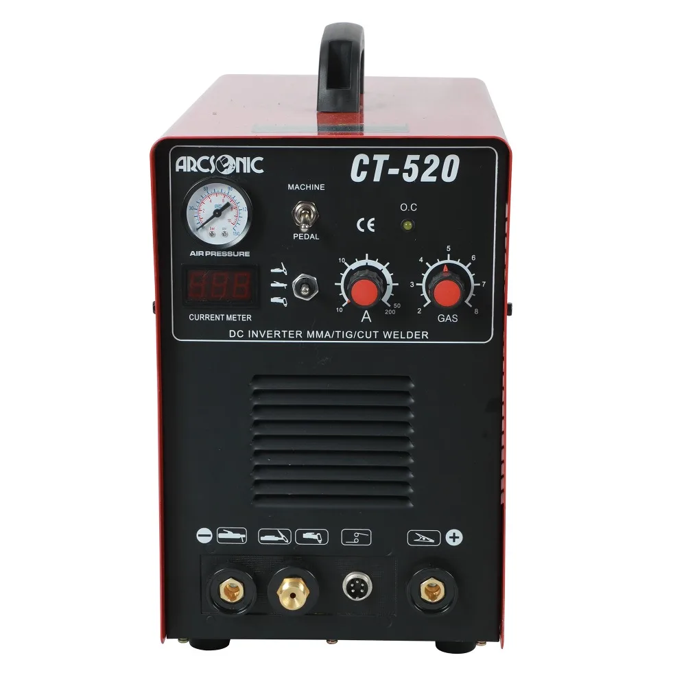 Сварочный аппарат IGBT CT520 50 А TIG 200 MMA 120 3 в 1 Сварочная резка 240 толщина чистой резки 12
