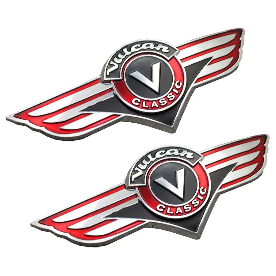 

Yecnecty For Kawasaki Vulcan Classic VN1500 800 500 400 Motorcycle Gas Fuel Tank Stickers 1 Pair Motorbike 3D Emblem Badge Decal